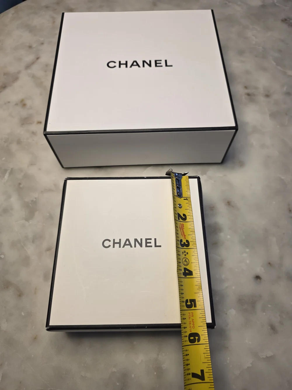 Authentic CHANEL White and Black Empty Gift Box  2-piece Set
